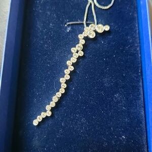 Swarovski Fidelity Rhodium Plated Necklace with Chain of Crystals Signed